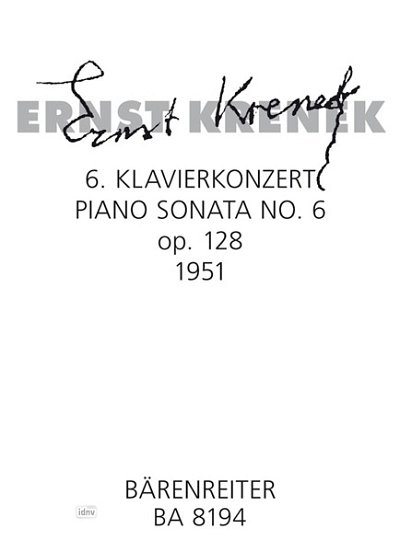E. Krenek: Sechste Klaviersonate op. 128 (1951), Klav (Sppa)