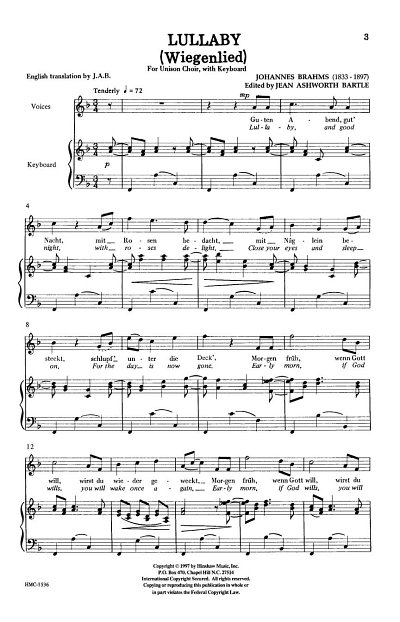 J. Brahms: Lullaby (wiegenlied) (Chpa)