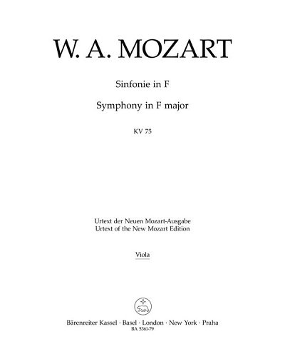 W.A. Mozart: Sinfonie F-Dur KV 75, Va
