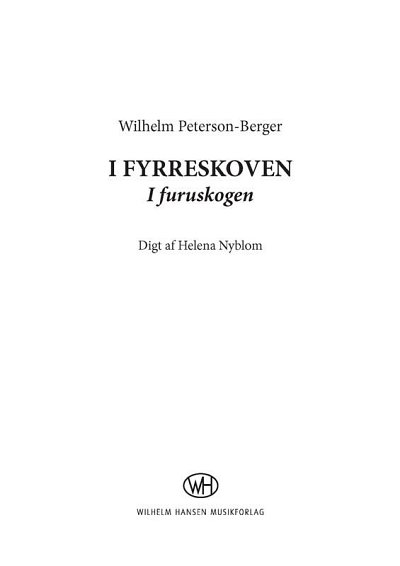 W. Peterson-Berger: I Fyrreskoven, GchKlav (KA)