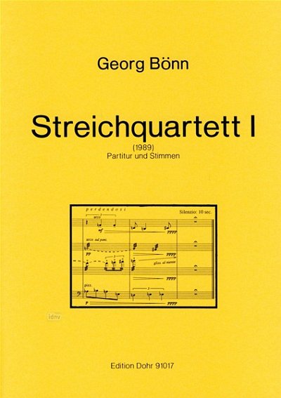 G. Bönn: Streichquartett No. 1, 2VlVaVc (Pa+St)