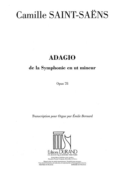 C. Saint-Saëns: Adagio Op. 78 - Organ Solo (Part.)