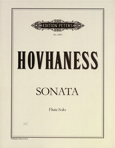 A. Hovhaness: Sonate für Flöte solo op. 118