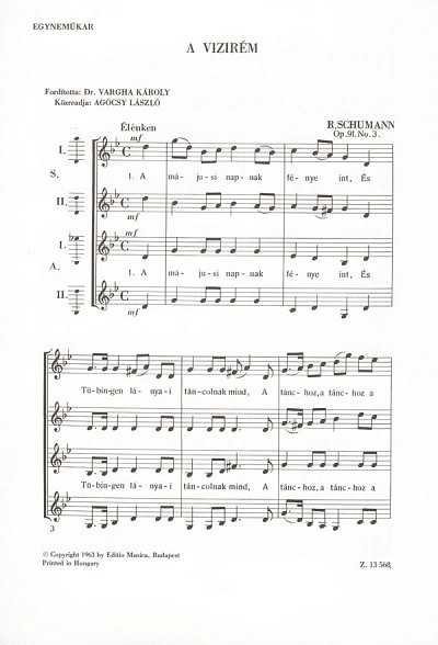 R. Schumann: A vizirém op. 91/3, Fch (Chpa)