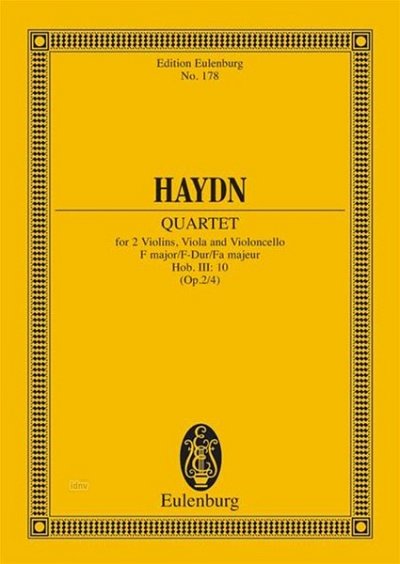 J. Haydn: Quartett E-Dur Op 2/4 Hob 3/10 Eulenburg Studienpa