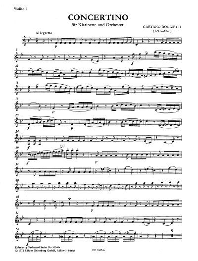 G. Donizetti: Concertino (Allegretto), KlarKamo (Vl1)