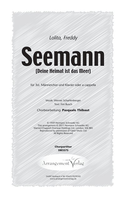 W. Scharfenberger: Seemann, Mch3Klav (Klavpa)