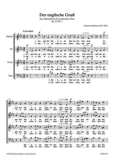 DL: J. Brahms: Der englische Gruss aus: Marienlieder fuer ge