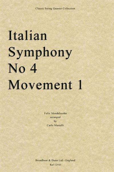 F. Mendelssohn Barth: Italian Symphony No. , 2VlVaVc (Part.)