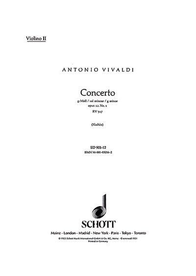 DL: A. Vivaldi: Concerto g-Moll, VlStroOrg (Vl2)