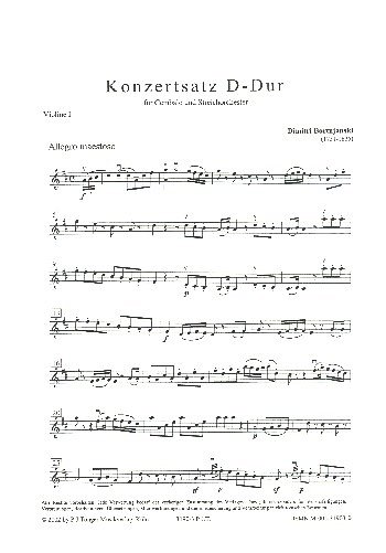 D.S. Bortnjanski: Konzertsatz D-Dur, CembStro (Vl1)