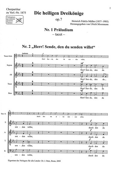 H.F. Mueller : Die heiligen Dreikoenige op. 7, Solostimmen (