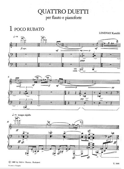 K. Lendvay: Quattro duetti, FlKlav (KlavpaSt)