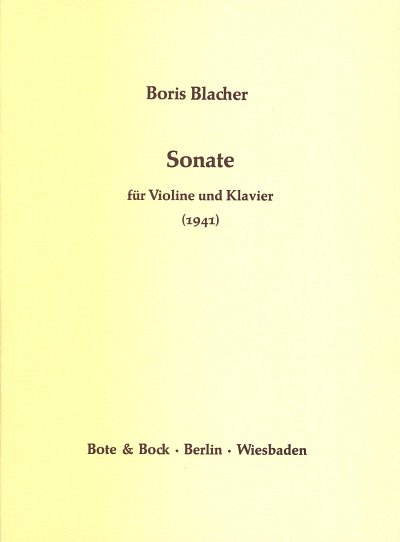 B. Blacher: Sonate (1941)