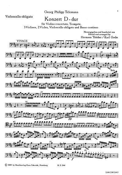 G.P. Telemann: Konzert D-Dur TWV 53:D5 (Vc)