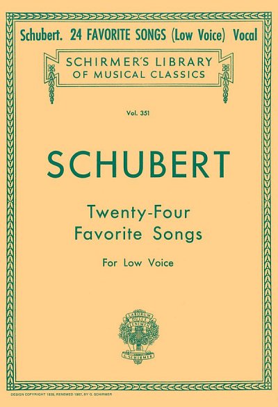 F. Schubert: 24 Favorite Songs, GesTiKlav (Bu)