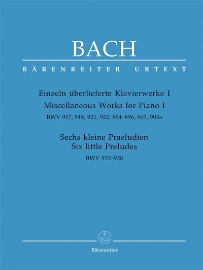 J.S. Bach: Einzeln überlieferte Klavierwerke I, Cemb/Klav