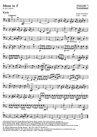 F. Schubert: Messe in F (VcKb)