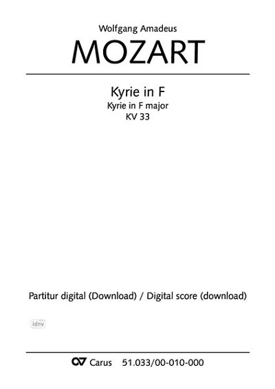 DL: W.A. Mozart: Kyrie in F F-Dur KV 33 (1766) (Part.)