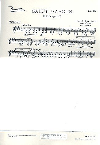 E. Elgar: Salut d'Amour op. 12 , Salono (Vl2)