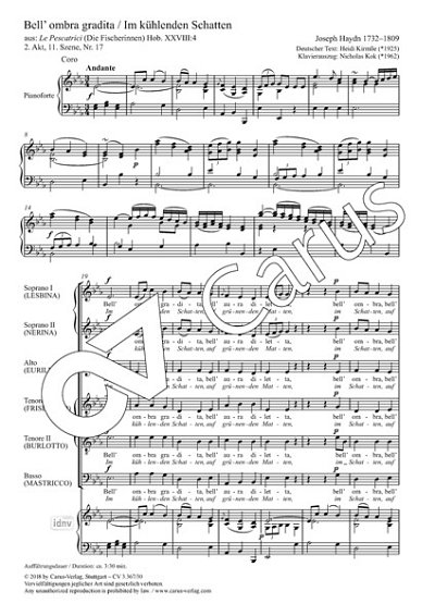 J. Haydn: Bell'ombra gradita Es-Dur Hob. XXXVIII:4