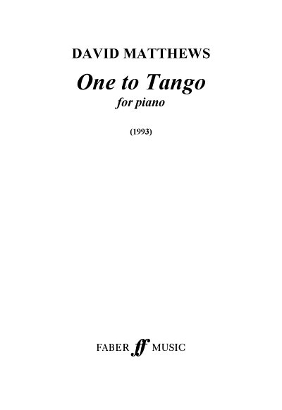 DL: D. Matthews: One to Tango, Klav