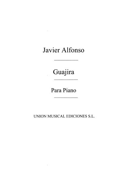 Guajira For Piano, Klav