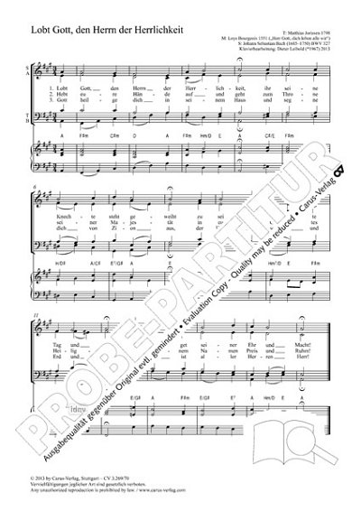 DL: J.S. Bach: Lobt Gott, den Herrn der Herrlic, GchKlav (Pa