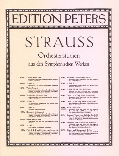 R. Strauss: Orchesterstudien aus den Symphonischen Werken für Horn, Band 3