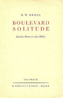 H.W. Henze: Boulevard Solitude  (Txtb)
