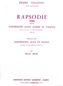 P. Vellones: Rapsodie Op.92, ASaxKlav