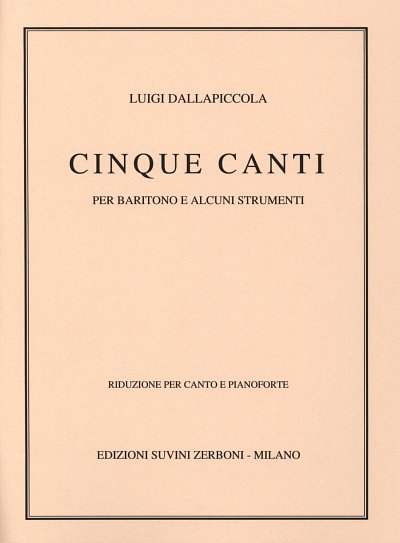 L. Dallapiccola: 5 Canti Rid, Ges (Part.)