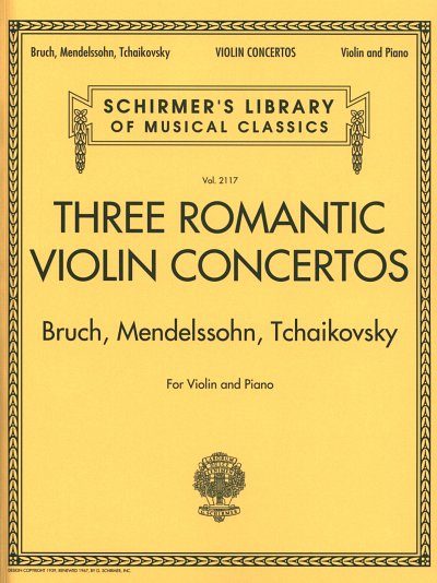 Three Romantic Violin Concertos: Bruch, M, VlKlav (KlavpaSt)