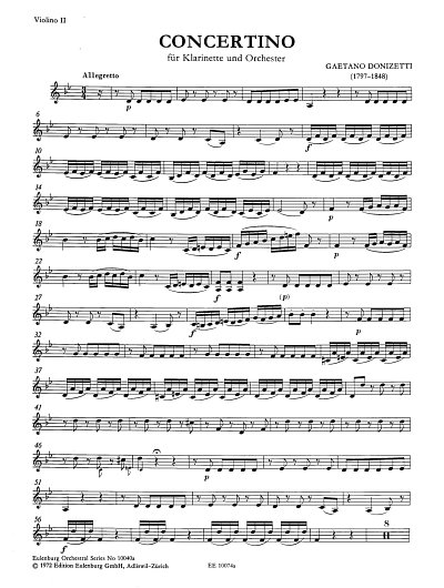 G. Donizetti: Concertino (Allegretto), KlarKamo (Vl2)