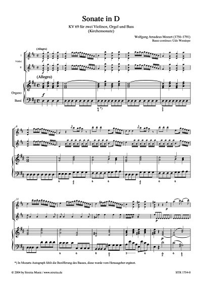 DL: W.A. Mozart: Kirchensonate D-Dur KV 69