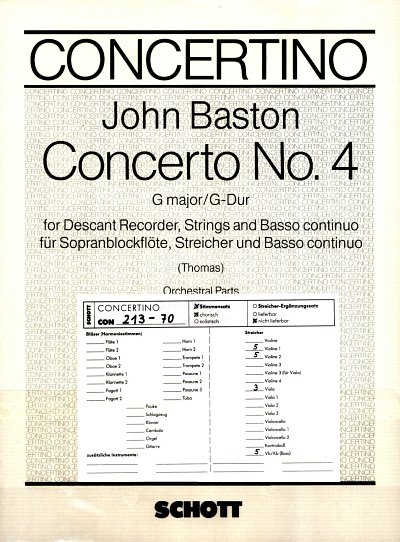 J. Baston: Concerto No. 4 G-Dur 