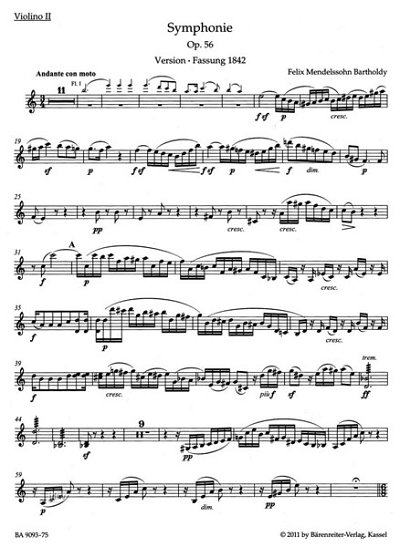 F. Mendelssohn Barth: Symphonie a-Moll op. 56, Sinfo (Vl2)