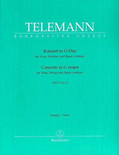 G.P. Telemann: Konzert in G-Dur TWV 51:G9, VaStrBc (Part)