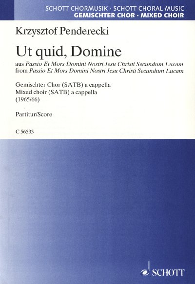 K. Penderecki: Ut quid, Domine (1967), Gemischter Chor