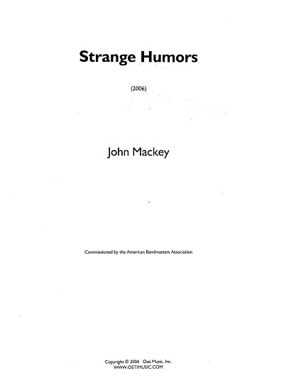 JMack: Strange Humors, Blaso (Pa+St)