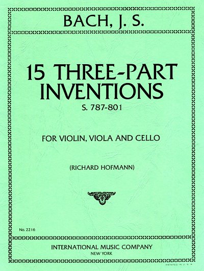 J.S. Bach: 15 Terzetti (Dalle Inv.A 3 Voci)Vol.1 (Hofmann)