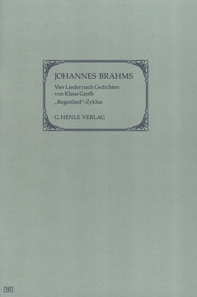 J. Brahms: Vier Lieder nach Gedichten von Klaus Gro, GesKlav