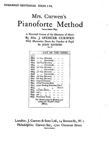 Mrs Curwen's Pianoforte Method, Klav