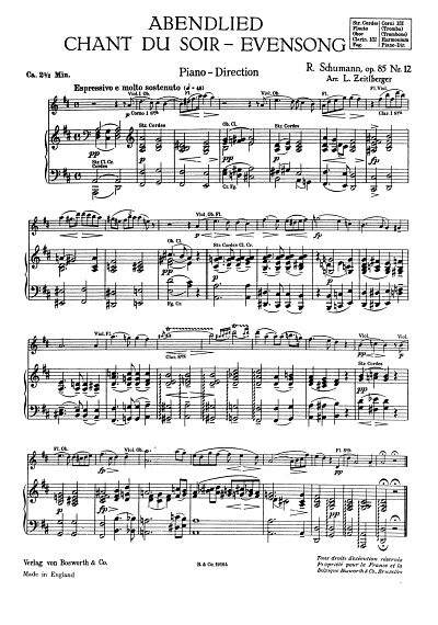 R. Schumann: Evensong Abendlied Op.85 (Zeitlberg, Sinfo (Bu)