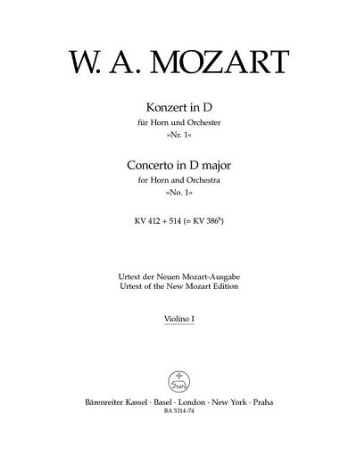 W.A. Mozart: Konzert für Horn und Orchester Nr. 1 D-Dur KV 412, 514 (386b)