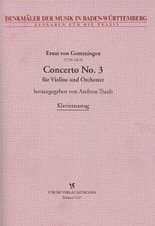 Gemmingen Ernst Von: Concerto 3 - Vl Orch Denkmaeler Der Mus