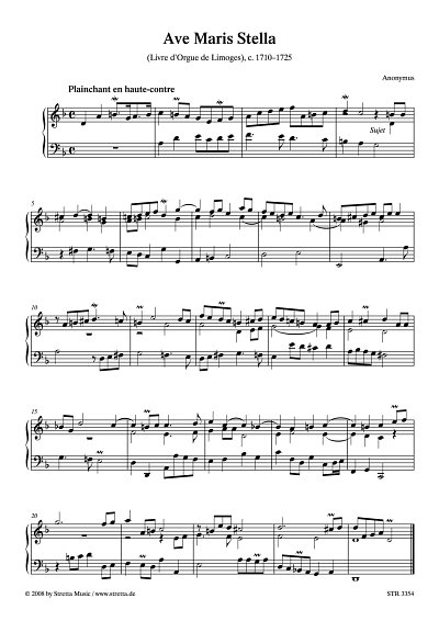 DL: Anonymus: Ave Maris Stella aus: Livre d'orgue de Limoges