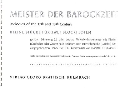 Fischer Huelsemann: Meister Der Barockzeit Frankfurter Gemei