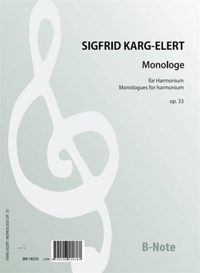 S. Karg-Elert: Monologe für Harmonium op.33, Harm
