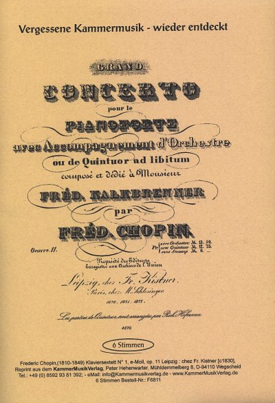F. Chopin: Grand Concerto e-moll op. 11, 5StrKlav (Stsatz)